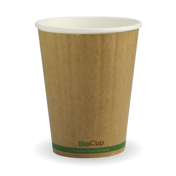 12oz Kraft Green Stripe Single Wall BioCup (1000)