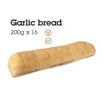 GLUTEN FREE GARLIC BREAD 200G X 16