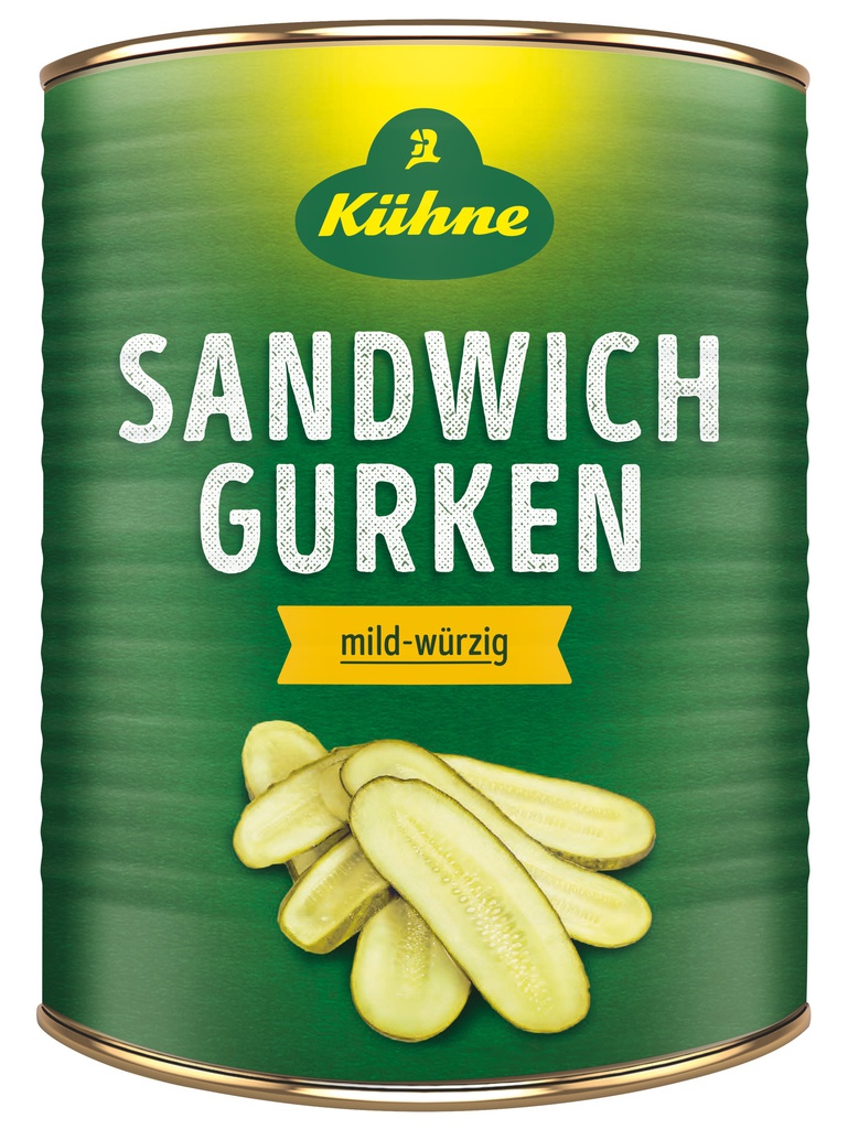 Kuhne 40120 Pickled Gherkin Sandwich Slices 3100ml [U]