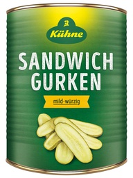 [KUHSANSLI3.1] Kuhne 40120 Pickled Gherkin Sandwich Slices 3100ml [U]